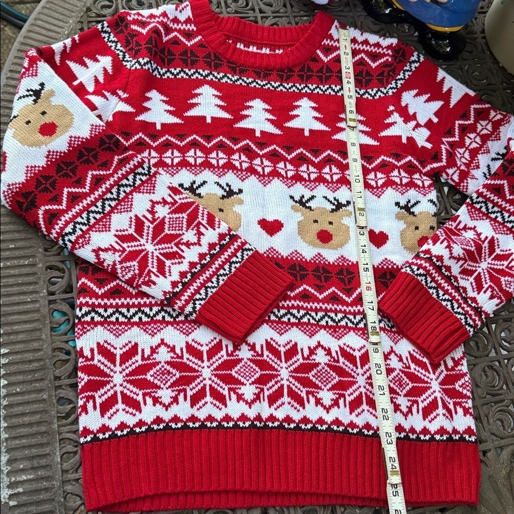 Festive Red Reindeer Sweater